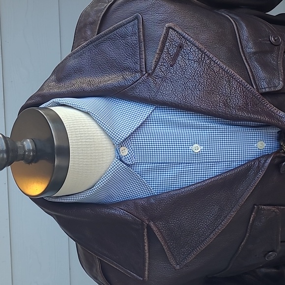 RRL Double RL Dark Brown Goat Leather XL Mens‎ Workwear Moto Flight Jacket RARE - Picture 2 of 14